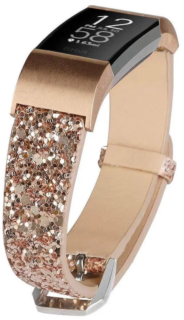 Main image of Bling Bands Compatible with Fitbit Charge 2 Band, Women Strap Shiny Glitter Leather Replacement Bands Compatible with Fitbit Charge 2 Wristbands