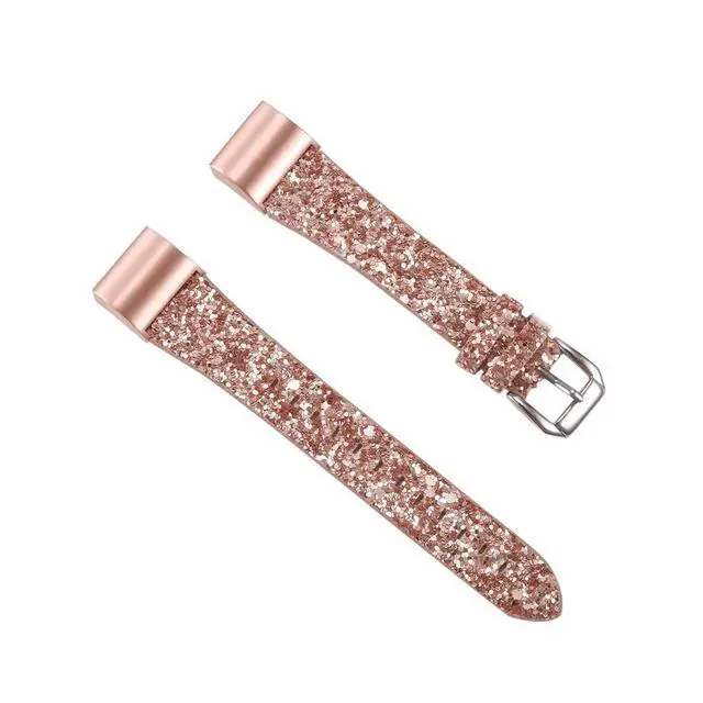 Alt view image 2 of 3 - Bling Bands Compatible with Fitbit Charge 2 Band, Women Strap Shiny Glitter Leather Replacement Bands Compatible with Fitbit Charge 2 Wristbands