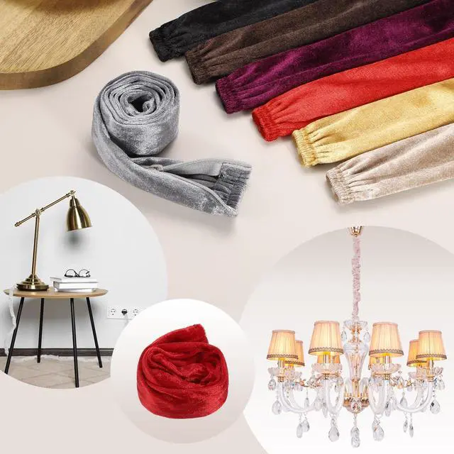 Alt view image 5 of 7 - 2ft Chandelier Chain Cord Cover, 2 Pcs Velvet Cloth Fabric Chain Sleeve Decorative Cord Covers for Chandelier Wires Swing Cable, Zipper Style, Red
