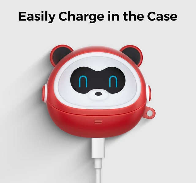 Alt view image 4 of 7 - Protective Case for Air6 HS Wireless Earbuds, Red
