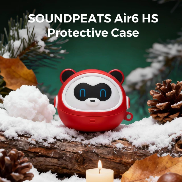 Alt view image 7 of 7 - Protective Case for Air6 HS Wireless Earbuds, Red