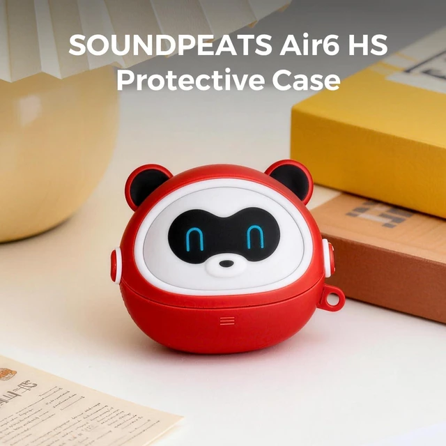 Alt view image 5 of 7 - Protective Case for Air6 HS Wireless Earbuds, Red