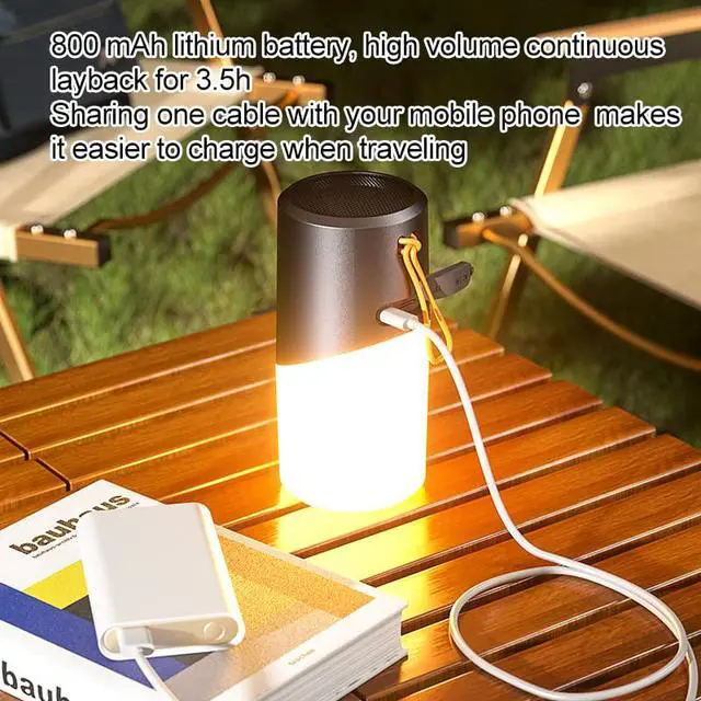 Alt view image 5 of 6 - Portable Bluetooth Speaker with LED Dynamic Lights, Mulit Function to be a Night Light HD Stereo Sound, 24H Playtime, Portable Wireless Speaker for Home/Party/Indoor/Outdoor/Beach-Green