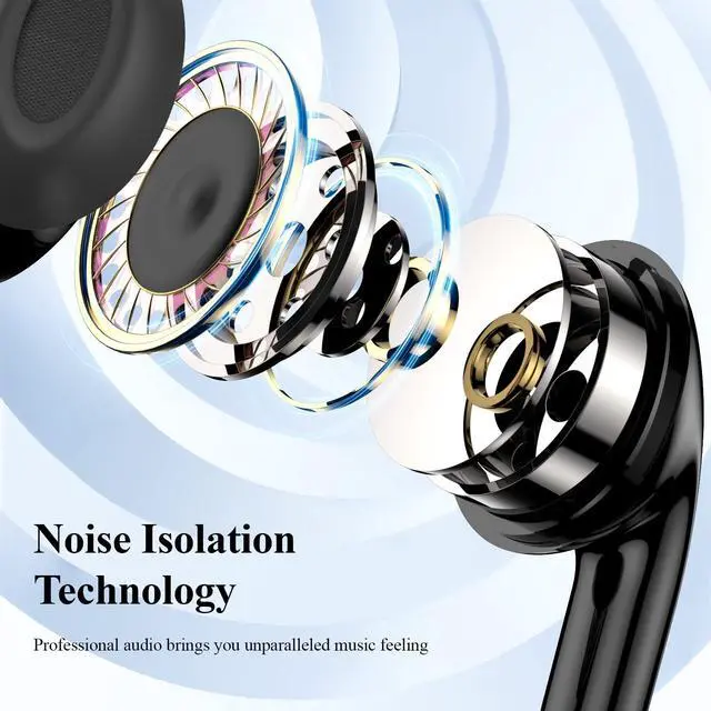 Alt view image 2 of 7 - USB C Earbuds Wired Type C Headphone Earphones for iPad 10th Black | C Plug Headphones for iPhone 17 Pro 16 15 for Samsung S26 S21 S25 S24 with Microphone Volume Control School Student Headset