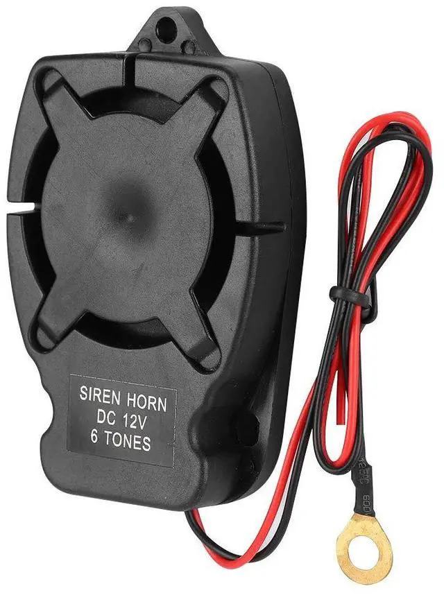 Main image of Car Alarm Siren DC 12V - Universal Vehicle Anti-Theft Alarm Speaker Horn, 6Loud Sounds 110dB Security System Replacement Accessory