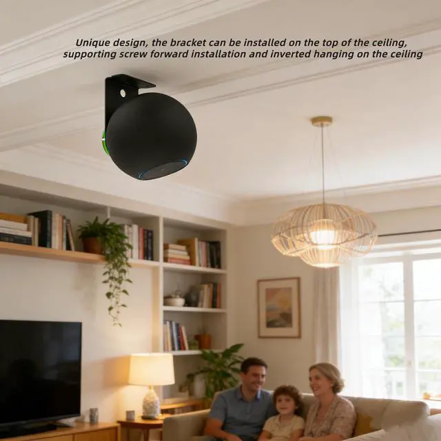 Alt view image 3 of 6 - Wall-Mounted Speaker Stand Compatible with Echo Studio (Newest Model) and All Suitable Sized Speakers Such as Sonos Era 100,Homepod and Echo 4th gen (Black)
