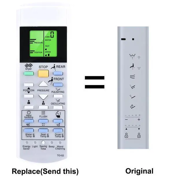 Alt view image 2 of 4 - Replacement Remote for TOTO Washlet C5 Bidet Toilet Seat, Easy Setup | Compatible Models: SW3084#01, SW3084#12, SW3083, SW3083#01, SW3046, SW3046#01, S500E, S550E, SW3056#01, SW3036R
