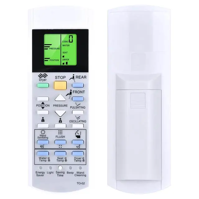 Alt view image 4 of 4 - Replacement Remote for TOTO Washlet C5 Bidet Toilet Seat, Easy Setup | Compatible Models: SW3084#01, SW3084#12, SW3083, SW3083#01, SW3046, SW3046#01, S500E, S550E, SW3056#01, SW3036R