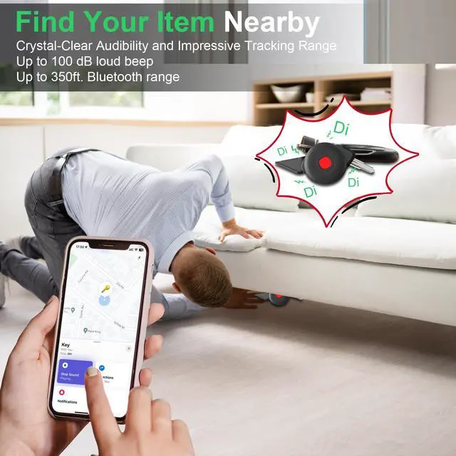 Alt view image 2 of 6 - Air Tracker for Android or iOS, Tracker Tags-4 Pack Dual System Bluetooth Tracker Waterproof Work with iOS Find My and Google Find Hub App Finder for Wallets,Bags,Suitcases