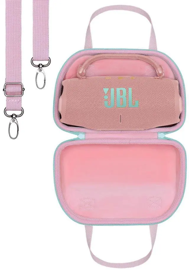 Main image of LTGEM Case Compatible with Charge 6 /Charge 5 /Charge 4 Portable Speaker with Removable Strap, Pink + Mint Green Edg