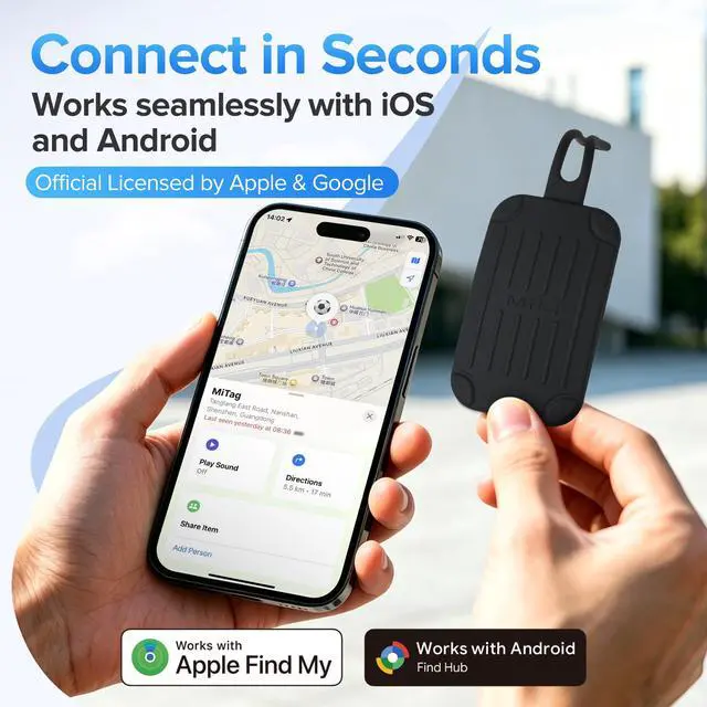 Alt view image 2 of 6 - Silicone Luggage Tag Built-in Tracker Work with iOS & Android | Certified by Apple Find My and Google Find Hub, Anti-Loss Tracker Locator for Travel Bags, Suitcase, Backpacks