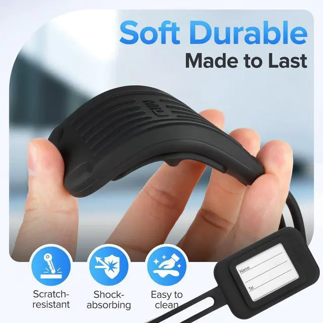 Alt view image 4 of 6 - Silicone Luggage Tag Built-in Tracker Work with iOS & Android | Certified by Apple Find My and Google Find Hub, Anti-Loss Tracker Locator for Travel Bags, Suitcase, Backpacks