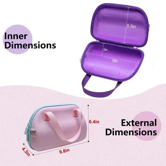 Alt view image 3 of 7 - LTGEM Case Compatible with Charge 6 /Charge 5 /Charge 4 Portable Speaker with Removable Strap, Pink + Mint Green Edg