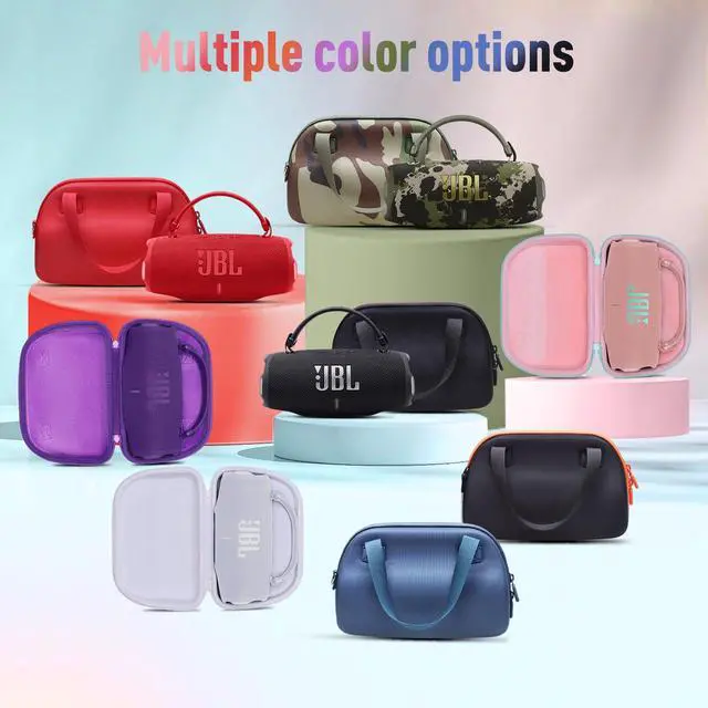 Alt view image 2 of 7 - LTGEM Case Compatible with Charge 6 /Charge 5 /Charge 4 Portable Speaker with Removable Strap, Pink + Mint Green Edg