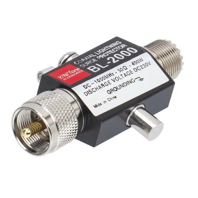 Alt view image 2 of 6 - BL-2000 UHF Coaxial Lightning Surge Arrester, 0-2500MHz 50 Ohms Lightning Surge Protector Male to Female to Female UHF Connector (PL259 Male to Female)