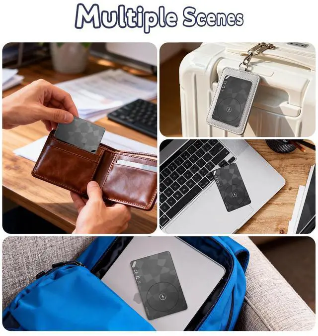 Alt view image 7 of 7 - Wallet Tracker Card (iOS and Android) - 0.06in Slim Tracking Card | IP68 Waterproof Bluetooth Smart Card, Work with Apple Find My & Google Find Hub, Item Finder for Luggage, Passports, Backpack