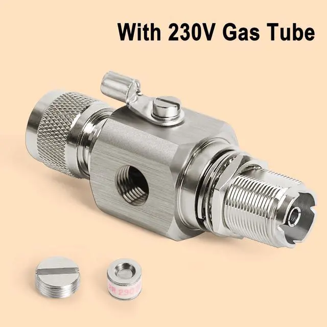 Alt view image 3 of 5 - XRDS-RF UHF Lightning Arrestor PL-259 Lightning Surge Protector PL259 Plug (UHF Male) to SO239 Socket (UHF Female) Bulkhead Arrestor for CB Ham Two-Way Radio Base Antennas