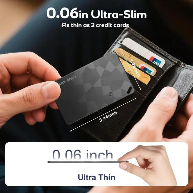 Alt view image 6 of 7 - Wallet Tracker Card (iOS and Android) - 0.06in Slim Tracking Card | IP68 Waterproof Bluetooth Smart Card, Work with Apple Find My & Google Find Hub, Item Finder for Luggage, Passports, Backpack