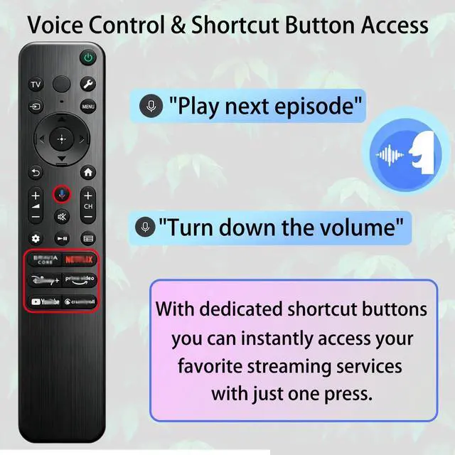 Alt view image 6 of 7 - RMF-TX910U Voice Remote New Replacement Compatible with Sony TV Bravia Remote, Compatible with All Smart LED OLED TVs Series with Voice Function