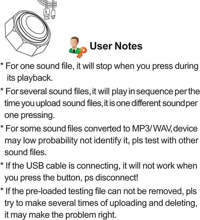 Alt view image 6 of 7 - USB Recordable Buttons-USB Sound Button-Make Your Own Button by Uploading Audio Files-Support 100+ Recordings PlaybackUpgraded Version