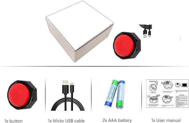 Alt view image 7 of 7 - USB Recordable Buttons-USB Sound Button-Make Your Own Button by Uploading Audio Files-Support 100+ Recordings PlaybackUpgraded Version