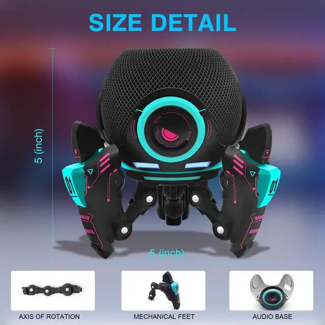 Alt view image 3 of 6 - Echo Dot Stand, Echo dot Shell, Echo dot Holder, Table Stand Decorative Holder for Echo Dot 4th/5th gen - for Homepod Mini, Accessories, Portable Design, Bracket can be Adjusted arbitrarily