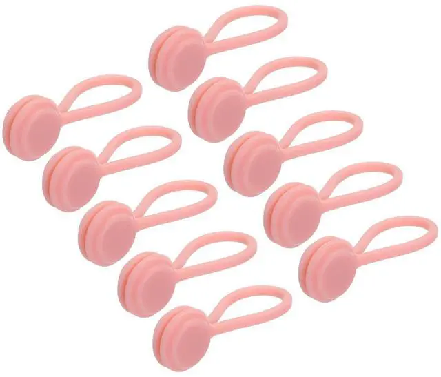 Main image of Magnetic Cable Clips 4.3 Inch x 0.6 Inch Pink Magnetic Cord Organizer Cable Ties Reusable Twist Ties for Home, Kitchen, Office, 10 Pcs
