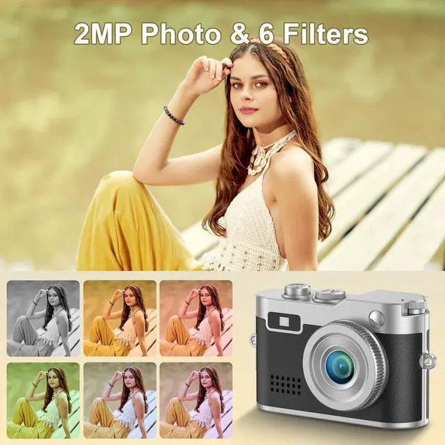Alt view image 3 of 7 - Mini Keychain Camera - 1080P FHD Retro Digital Camera - Tiny Portable Vintage Cameras Small Camara - Compact Pocket Video Recorder with 16GB Card, OTG Adapter for Travel, Daily Fun, Study Recording