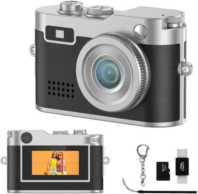 Main image of Mini Keychain Camera - 1080P FHD Retro Digital Camera - Tiny Portable Vintage Cameras Small Camara - Compact Pocket Video Recorder with 16GB Card, OTG Adapter for Travel, Daily Fun, Study Recording