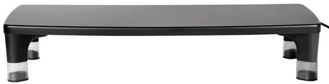 Alt view image 6 of 7 - Adjustable Monitor Stand with 4-Port USB Hub, Black, Great for Computer Monitors, Laptops, TVs, Speakers, Printers and More