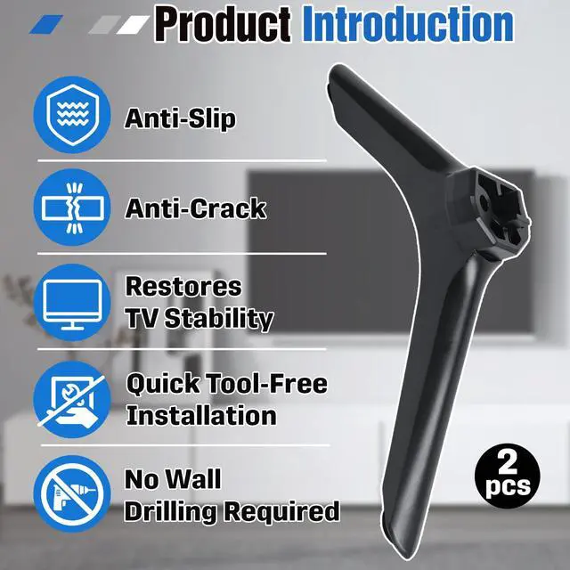 Alt view image 3 of 7 - 2 Pcs Replacement Base Compatible with Hisense 32 Inch Smart LED TV | Compatible with Hisense 32E2F 32V1F-R 32ASF,T-Shaped Interface TV Stand Legs,Tabletop Mounting Feet,Includes Mounting Screws