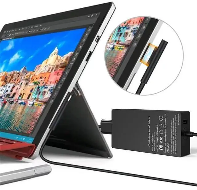 Alt view image 5 of 6 - 127W 15V 8A Laptop Charger for MicrosoftCompatible with Surface Pro X 9 8 7 6 5 4 3, Surface Book 3 2 1, Surface Laptop 5 4 3 2 1 and Surface Go 3 2 1 Power Cord AC Adapter Supply