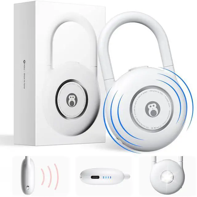 Main image of 130dB Personal Alarms for Women USB-C Rechargeable Self Defense Alarm Keychain with Strobe Light Loud Personal Safety Alarm for Students & Jogging Safe for Seniors, White