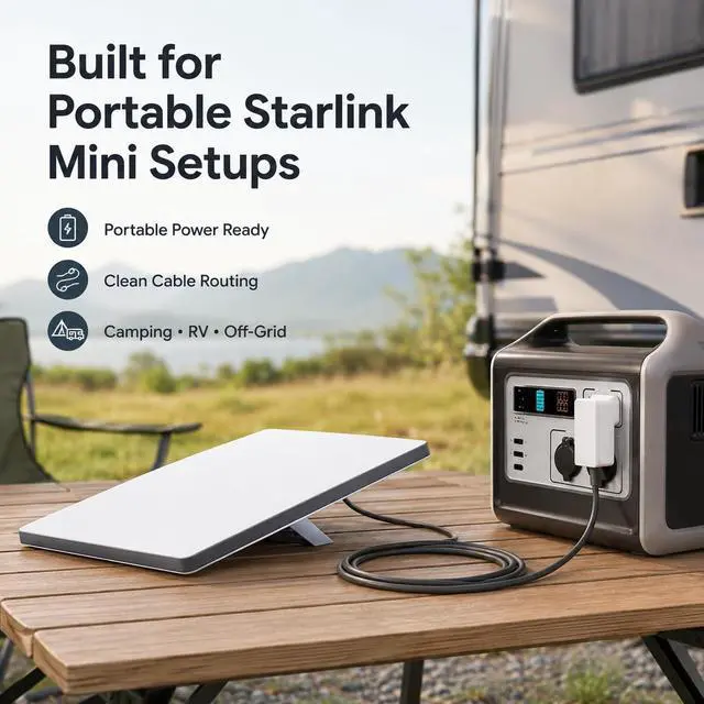 Alt view image 5 of 7 - Starlink Mini Power Cable Compatible, DC to DC Cable with Waterproof 5.5mm x 2.1mm Connector, 16AWG PVC Cord (22.9FT)