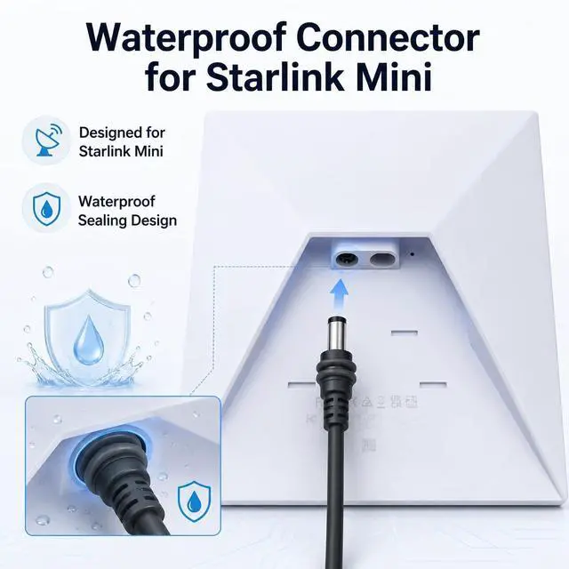 Alt view image 4 of 7 - Starlink Mini Power Cable Compatible, DC to DC Cable with Waterproof 5.5mm x 2.1mm Connector, 16AWG PVC Cord (22.9FT)