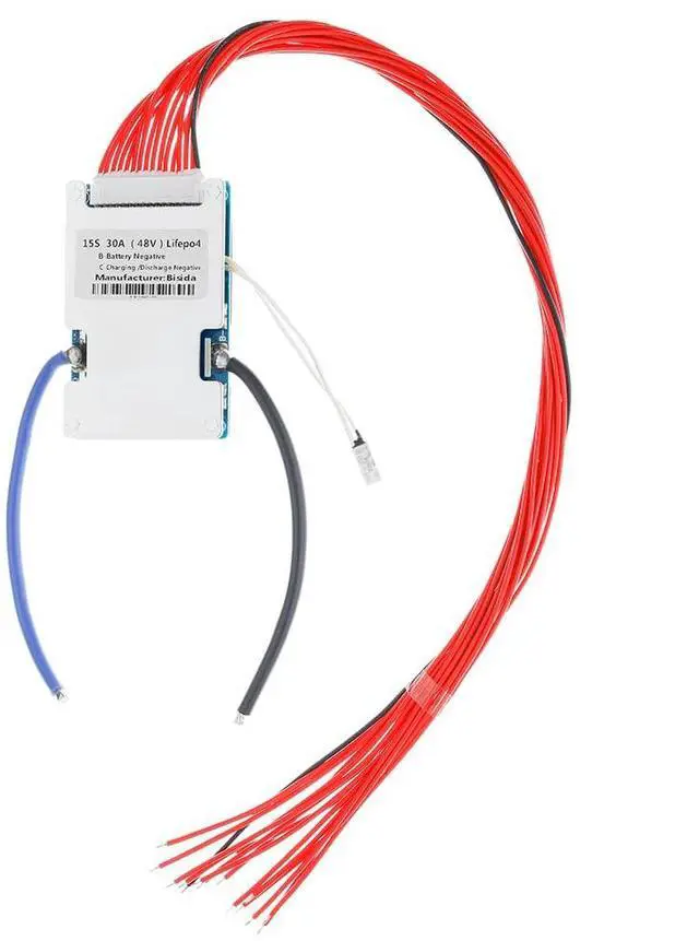 Main image of 15S BMS 48V 30A Lifepo4 Battery Management System PCB Protection Board with Balance Wire and NTC,Ten Functional protections, Common Port, for 3.2V Lifepo4 Battery Pack (15S 48V 30A)