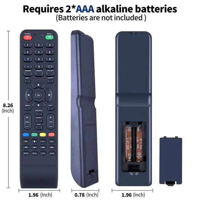 Alt view image 7 of 7 - Replacement Remote Control for Supersonic TV, Compatible with SC-2412 SC-2212 SC-1912 SC-1511 SC-1312 SC-4314K SC-4344K SC-4024K