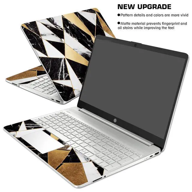 Alt view image 3 of 6 - Laptop Skin Decal HP 15.6" - Marbling, Laptop Cover Sticker, No Cutting Required, No Bubble, Waterproof, Scratch Resistant - Including Wide Screen and Wrist Pad