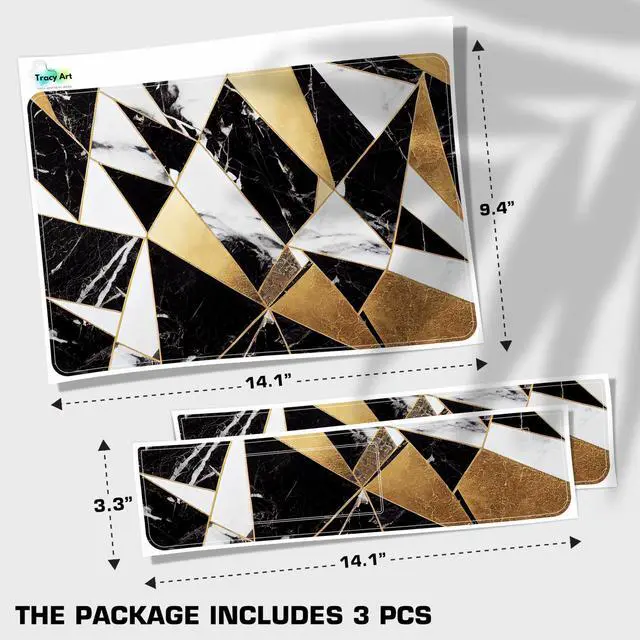 Alt view image 2 of 6 - Laptop Skin Decal HP 15.6" - Marbling, Laptop Cover Sticker, No Cutting Required, No Bubble, Waterproof, Scratch Resistant - Including Wide Screen and Wrist Pad
