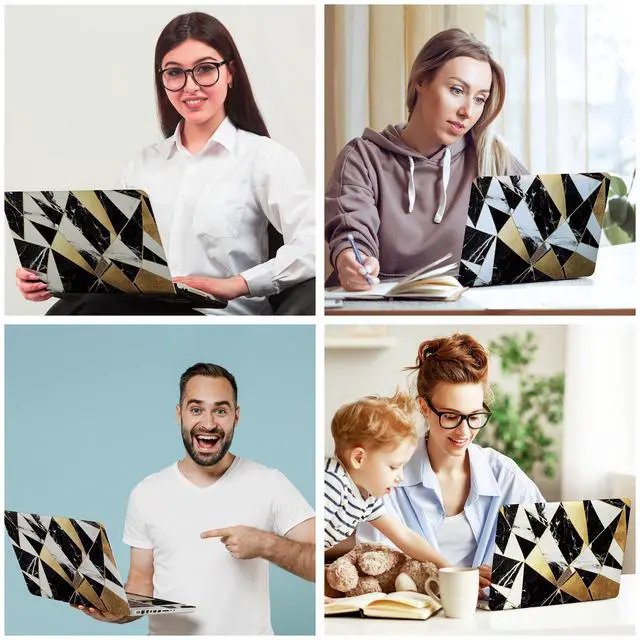 Alt view image 6 of 6 - Laptop Skin Decal HP 15.6" - Marbling, Laptop Cover Sticker, No Cutting Required, No Bubble, Waterproof, Scratch Resistant - Including Wide Screen and Wrist Pad