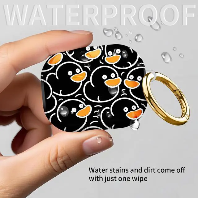 Alt view image 7 of 7 - Compatible with AirPod Pro 3rd Gen(2025) Case,Protective Case for AirPod Pro 3rd Gen, Shockproof with Carabiner, Wireless Charging Compatible for Women Men(Black Ducks)