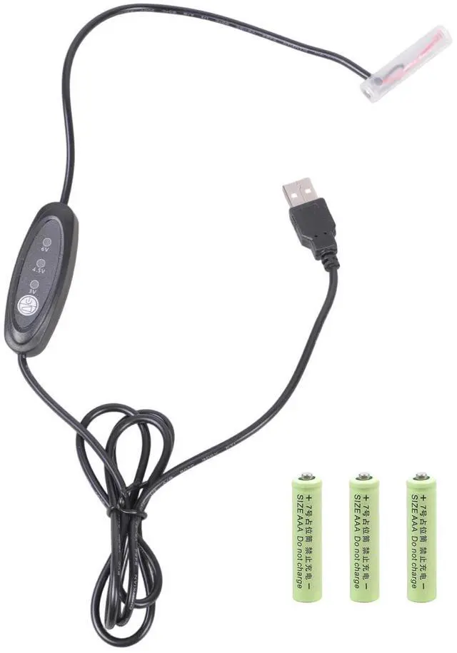 Alt view image 3 of 7 - USB AAA Battery Eliminator Replace Kit, 5V 2A to 3V/4.5V/6V 3A Power Supply Converter 3 AAA Connect Cable, Power Adapter for AAA Battery