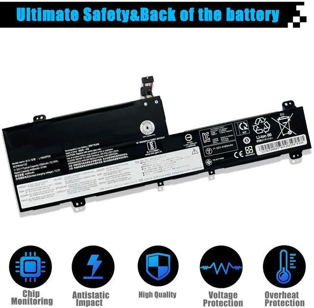 Alt view image 4 of 7 - L19M3PD6 SB10X49076 Laptop Battery Replacement for Lenovo Flex 5-15IIL05 5-14IIL05 5-14ARE05 82DF 81X2 Series Notebook L19C3PD6 SB10X49078 L19L3PD6 SB10X49074 L19D3PD6 SB10X49071 11.52V 52.5Wh 4585mAh