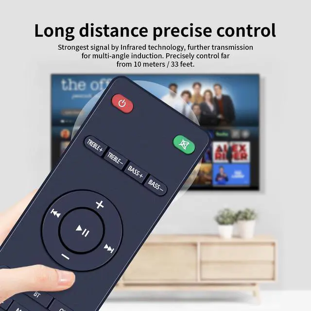 Alt view image 3 of 5 - Replacement Remote Control ONLY for Wohome S99 Small TV 2.1 Soundbar, for HD-019 Vmai X-BAR 2.1 Channel Sound Bar