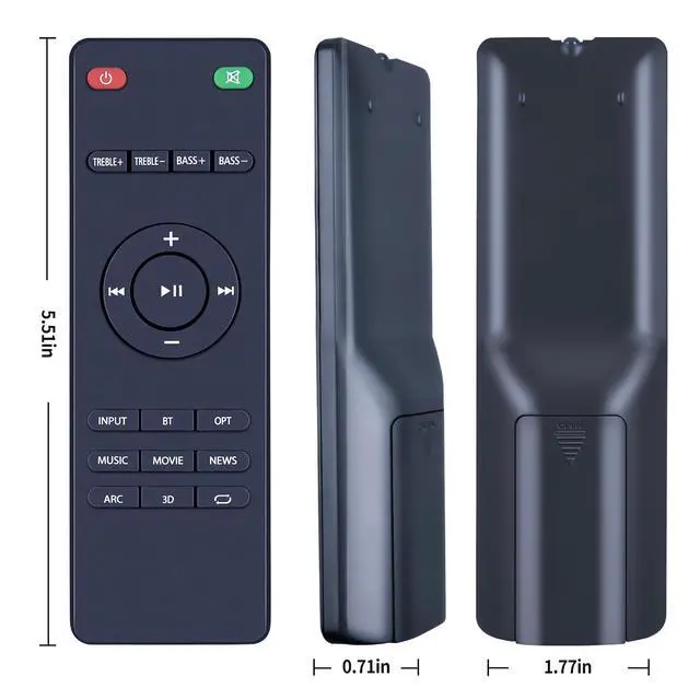Alt view image 5 of 5 - Replacement Remote Control ONLY for Wohome S99 Small TV 2.1 Soundbar, for HD-019 Vmai X-BAR 2.1 Channel Sound Bar