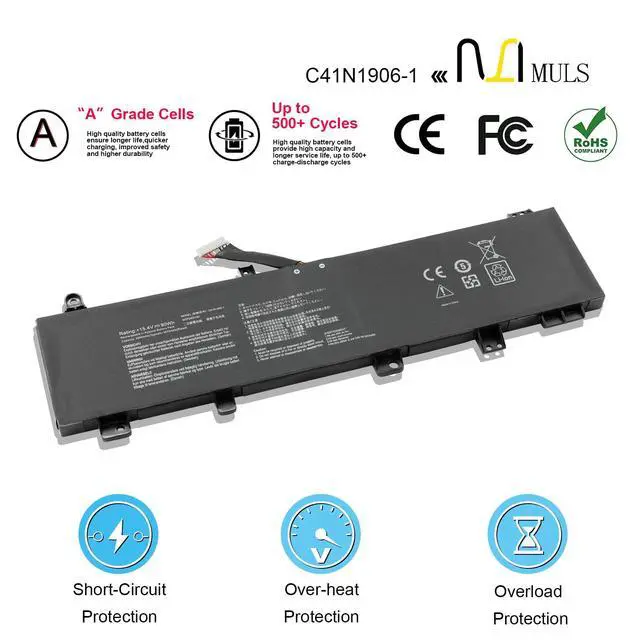 Alt view image 5 of 7 - 90Wh C41N1906-1 Laptop Battery for Asus TUF Gaming A15 FA506 FA506II | FA506IV FA506IU FA506QR 2021 F15 FX506 FX506H FX506HM FX506HC FX506L FX506LH FX506LI FX566IV FX506IV Series 15.4V 5845mAh