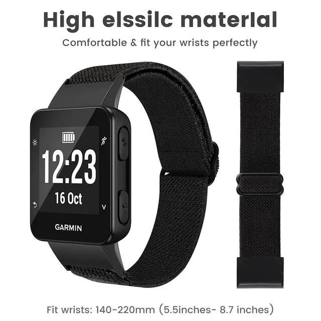 Alt view image 3 of 6 - for Garmin Forerunner 35 Band, Elastic Braided Solo Loop Replacement Watch Strap for Garmin Forerunner 35