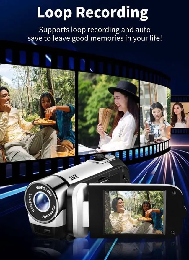 Alt view image 7 of 7 - 1080P Digital Camera for Photography, 16MP Vlogging Camera 16X Digital Zoom Digital Camera with 2.4in 360° Flip Screen, Compact Travel Camera for Teens Adult Beginner Kids ()