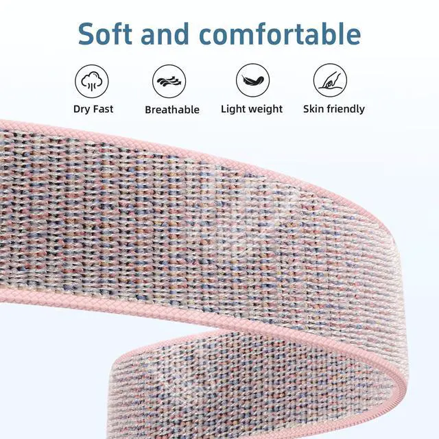 Alt view image 3 of 6 - 2 Pack Ankle/Arm Nylon Band Compatible with Amazfit Helio Bicep Bands | Quick Release Elastic Sport Stretchy for Garmin Venu 3/4 45mm/Venu 2/Vivoactive 4/Forerunner 255 265 length 22-38CM