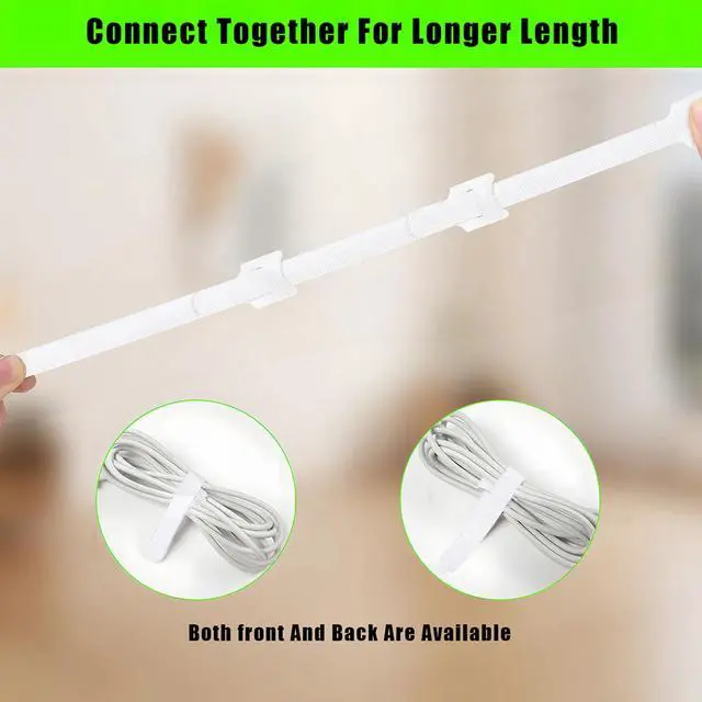 Alt view image 4 of 6 - 70 Pack Reusable Cable Ties, Multi-Size 4/6/8 Inch Hook and Loop Cord Ties, T-Type Microfiber Wire Manager for Electronics, Computer, PC, TV, Home and Office Organization (White)